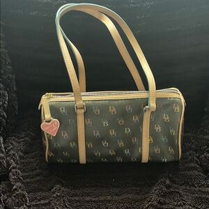 Dooney & Bourke Tan Shoulder Bag with Leather Trim